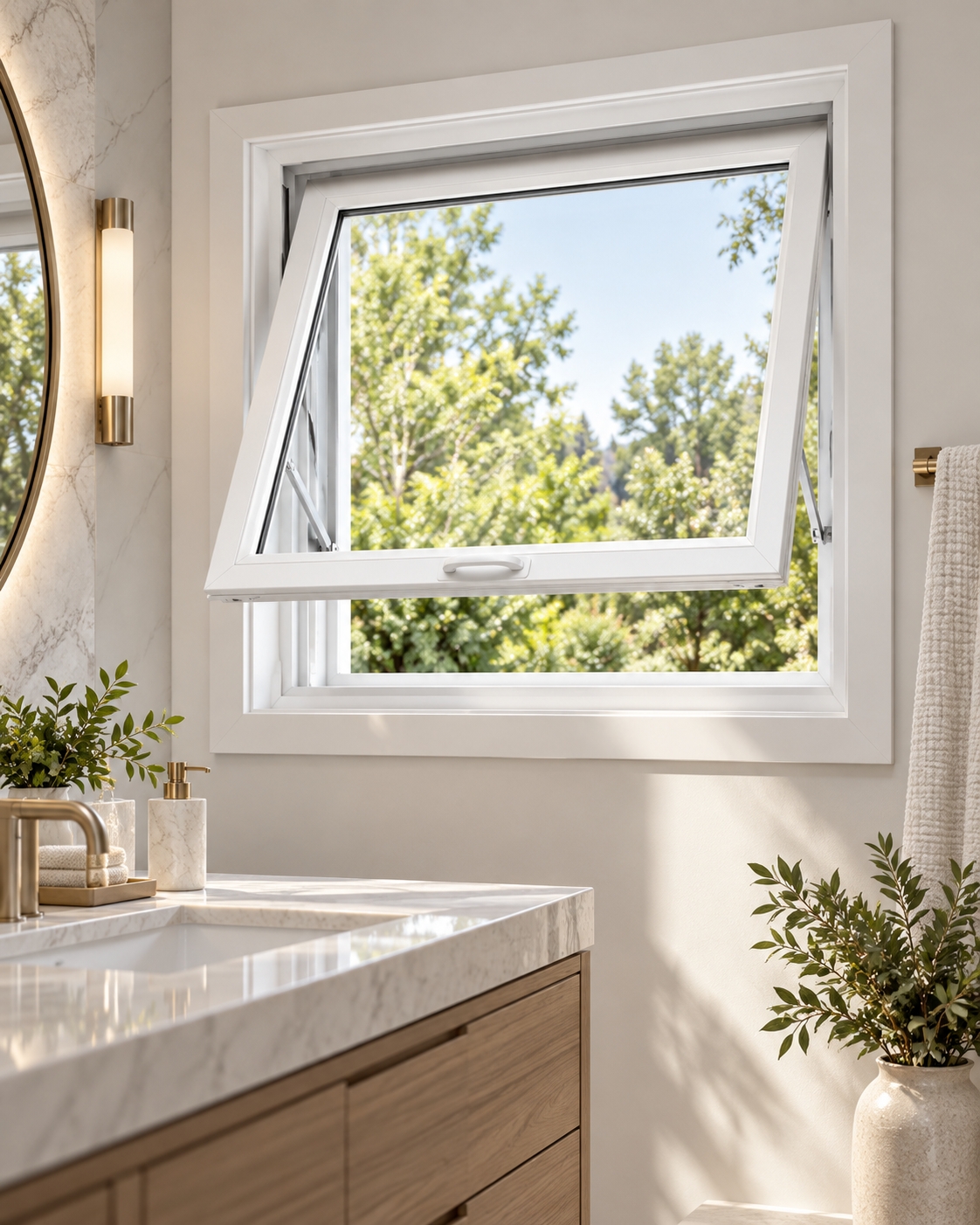 Premium white-framed windows for a Houston Texas home interior
